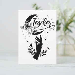 1- Inspirational Teacher Shirt, Minimalist Teacher RSVP Card