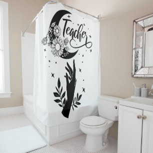 1- Inspirational Teacher Shirt, Minimalist Teacher Shower Curtain