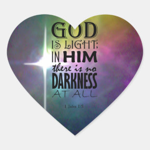 1 John 1:5 Heart Sticker