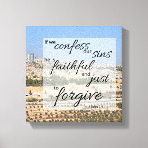 1 John 1:9 Canvas Print He Forgives Sins