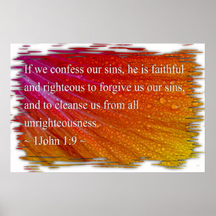 1 John 1:9 on White Poster
