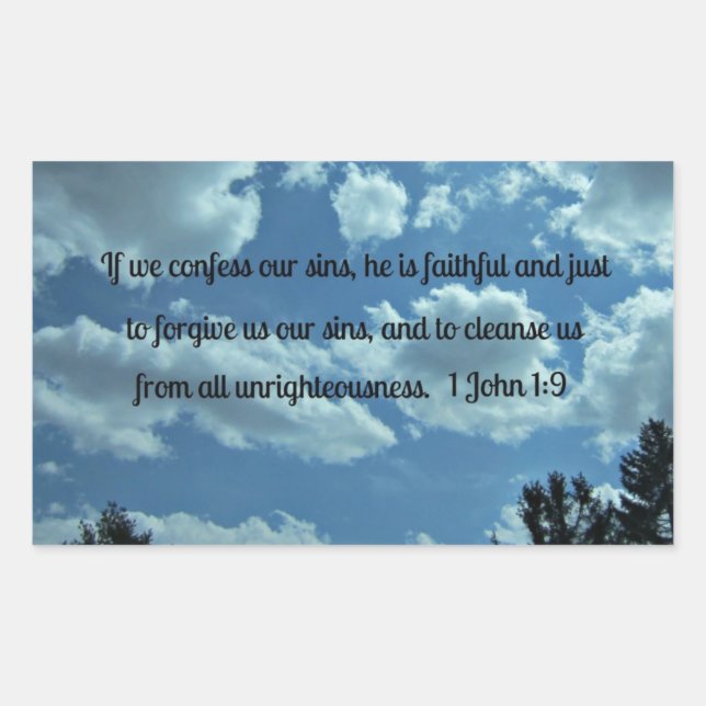 1 John 1:9 Rectangular Sticker (Front)