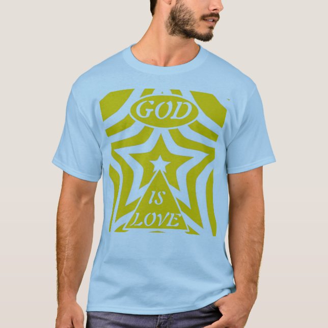 1 John 4:16 "God is Love" Cyber Yellow - Christian T-Shirt (Front)