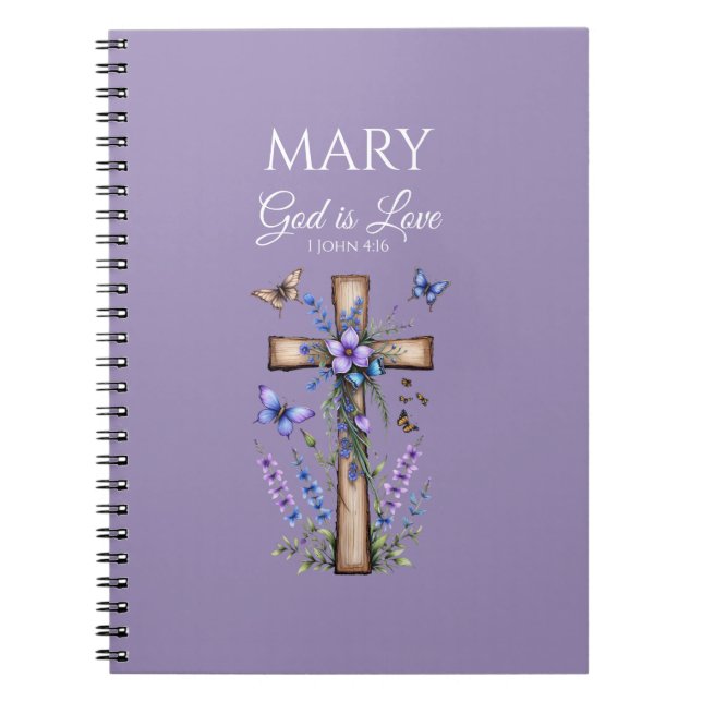 1 John 4:16 God Is Love – Personalised Christian Notebook (Front)