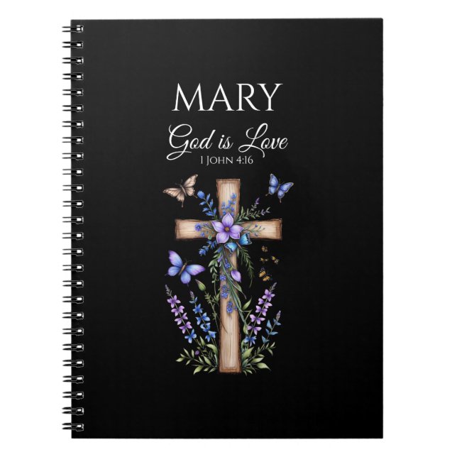 1 John 4:16 God Is Love – Personalised Christian Notebook (Front)