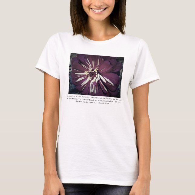 1 John 4:18-19 T-Shirt (Front)