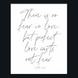1 John 4:18 Script Poster<br><div class="desc">There is no fear in love, but perfect love casts out fear. -1 John 4:18</div>