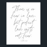 1 John 4:18 Script Poster<br><div class="desc">There is no fear in love,  but perfect love casts out fear. -1 John 4:18</div>