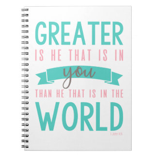 1 John 4:4 Bible Verse Christian Notebook