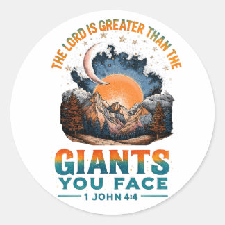 1 John 4:4 Classic Round Sticker