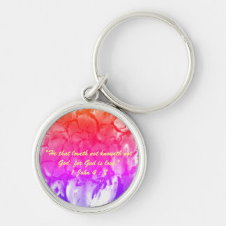 1 John 4:8 "---for God is love." Bible truths Key Ring