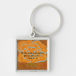1 John 4:8 "---for God is love." Bible truths  Key Ring