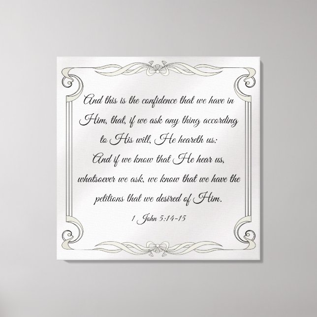 1 John 5:14-15 Canvas Print (Front)