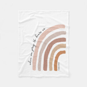 1 John 5:15 - Boho Rainbow Fleece Blanket
