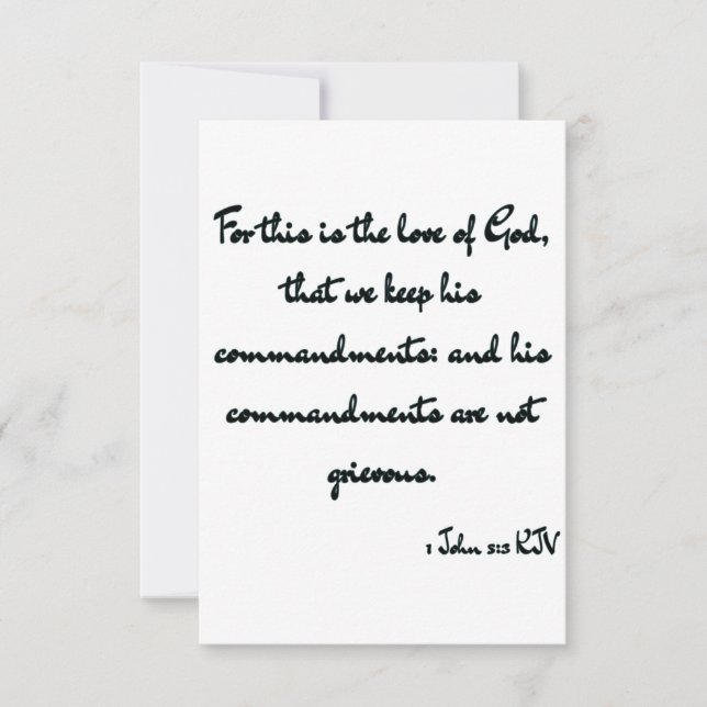 1 John 5:3 KJV Bible Verse Flat Greeting Card (Front)