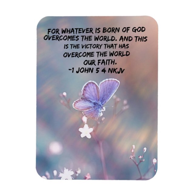 1 John 5:4 NKJV Bible Verse  Magnet (Vertical)