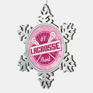 #1 Lacrosse Aunt Christmas Tree Snowflake Ornament