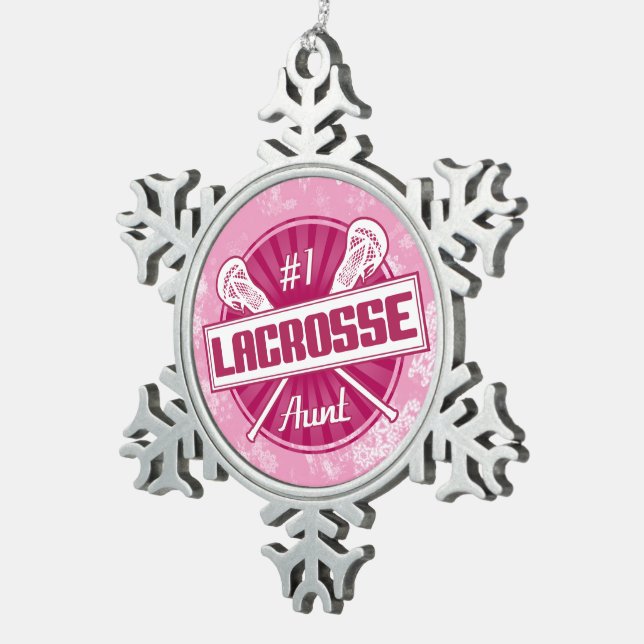 #1 Lacrosse Aunt Christmas Tree Snowflake Ornament (Right)
