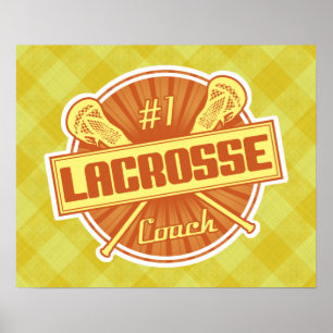 #1 Lacrosse Coach (orange) Poster Print