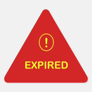 1 - Medication Alert ~ EXPIRED. Triangle Sticker