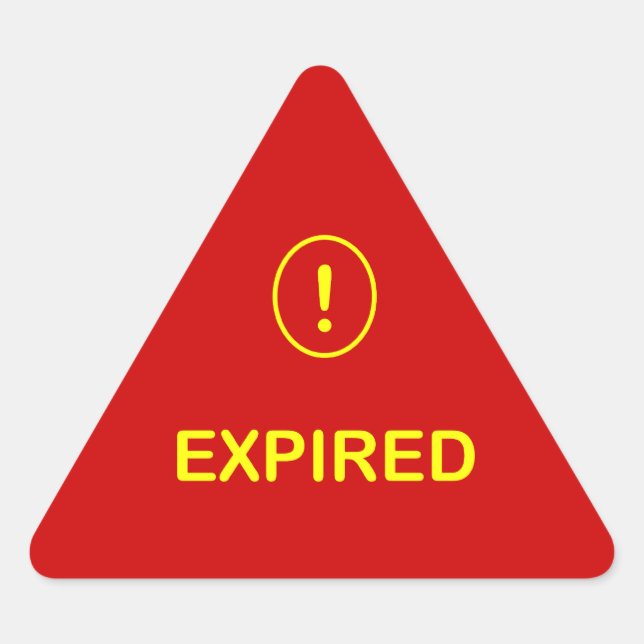 1 - Medication Alert ~ EXPIRED. Triangle Sticker (Front)