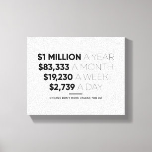 1 Million a Year Motivational Quote Wall Art