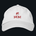 #1 MOM-Mother's Day/Birthday Embroidered Hat<br><div class="desc">If you think your Mum is #1, then this will be the perfect gift for her on Mother's Day or her birthday. Features the text "#1 Mum" in pink, on a white ball cap, but of course you can customise the text, change the colour of the ball cap, and the...</div>