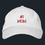 #1 MOM-Mother's Day/Birthday Embroidered Hat<br><div class="desc">If you think your Mum is #1, then this will be the perfect gift for her on Mother's Day or her birthday. Features the text "#1 Mum" in pink, on a white ball cap, but of course you can customise the text, change the colour of the ball cap, and the...</div>