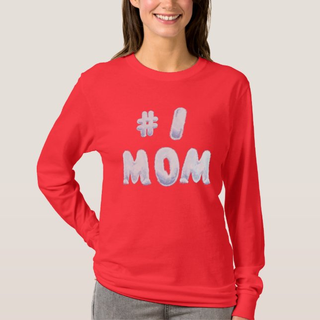 # 1 MOM RED LONG SLEEVED TEE (Front)