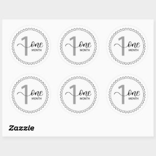 1 Month Milestone Classic Round Sticker