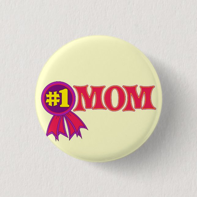 #1 Mum 3 Cm Round Badge (Front)