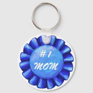 #1 Mum Blue Keychain