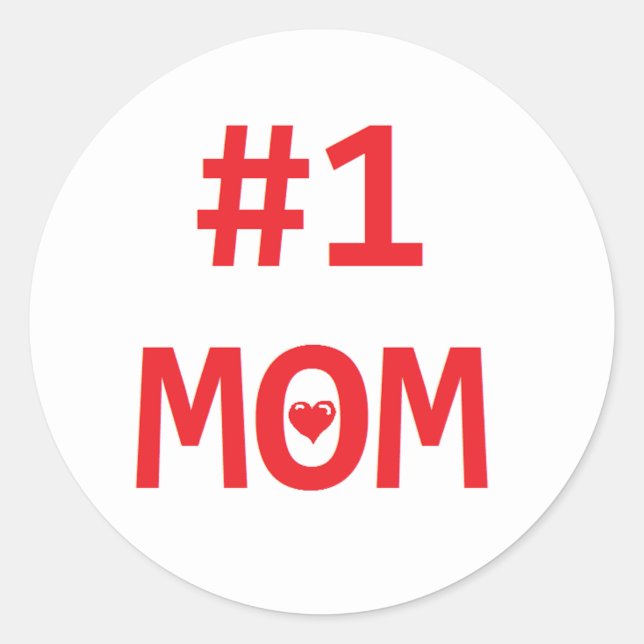 #1 Mum Classic Round Sticker (Front)