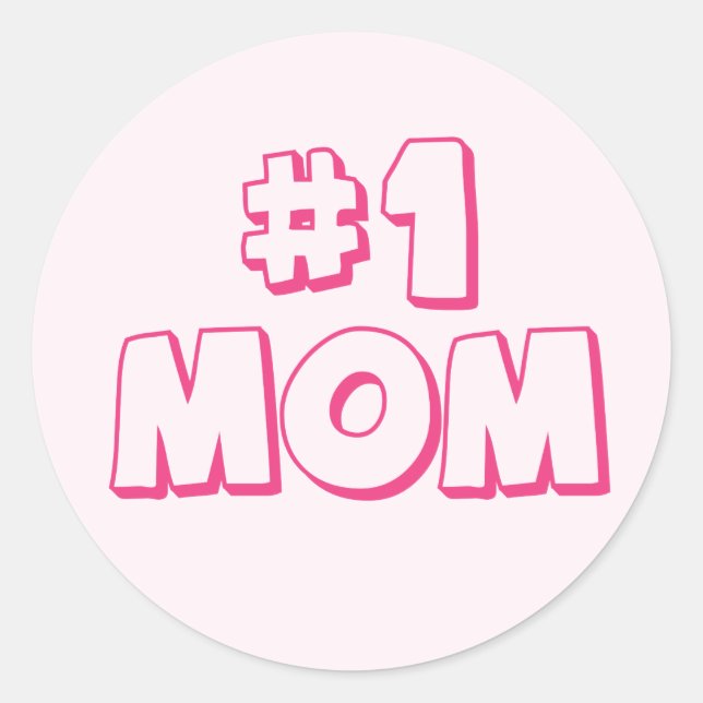 #1 Mum Number One Mum T-shirt Sticker (Front)