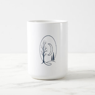 1. Mystic Winter Forest Circle Line Art Tee Coffee Mug