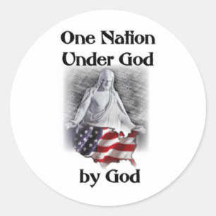 1 nation under God Classic Round Sticker