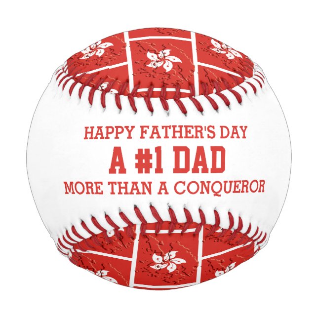 #1 NUMBER 1 DAD Conqueror HONG KONG Flag Baseball (Front)