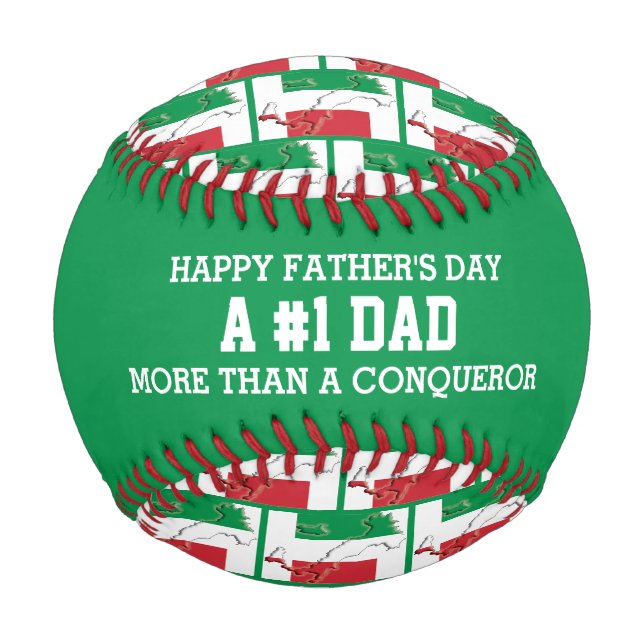 #1 NUMBER 1 DAD Father's Day ITALY Flag Baseball (Front)