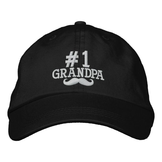 #1 Number One Grandpa Embroidered Cap (Front)