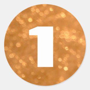 1 - Numbers Golden Round Sticker