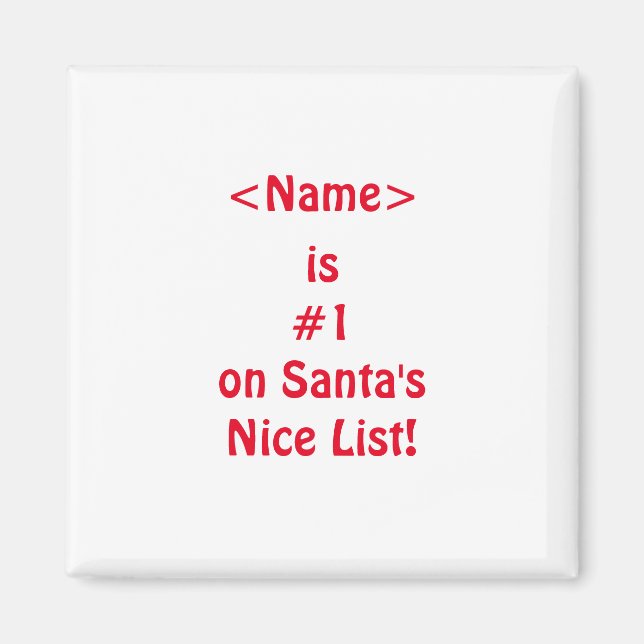 #1 on Santa's Naughty List Magnet (Front)