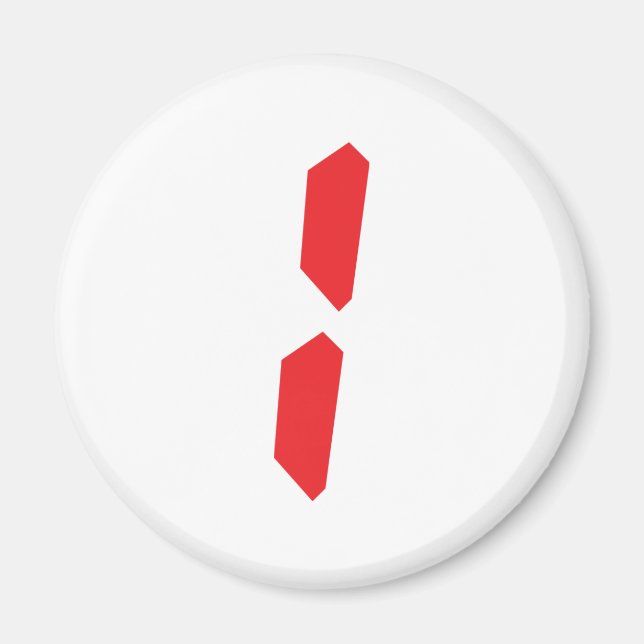 1 one red alarm clock digital magnet (Front)