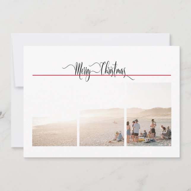 1 or 3 Photo, Modern Minimal Christmas  (Front)