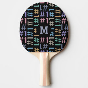 “# 1” Pattern custom monogram ping pong paddle