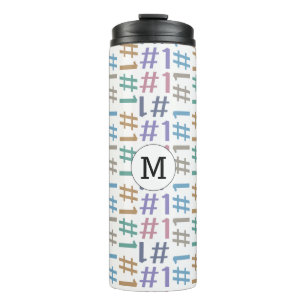 “# 1” Pattern custom monogram tumbler