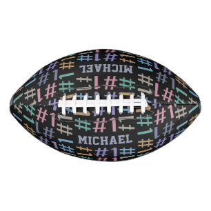 “# 1” Pattern custom name football