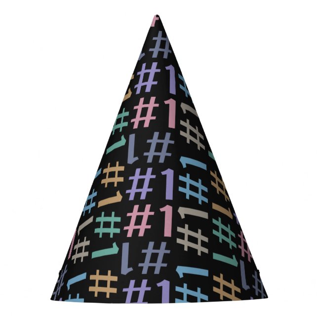 “# 1” Pattern party hat (Front)
