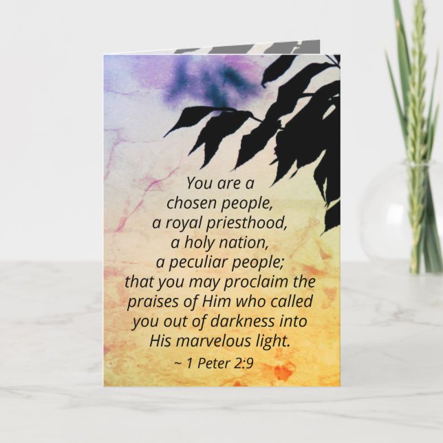 1 Peter 2:9 You are a Chosen People, Bible Card (Front)