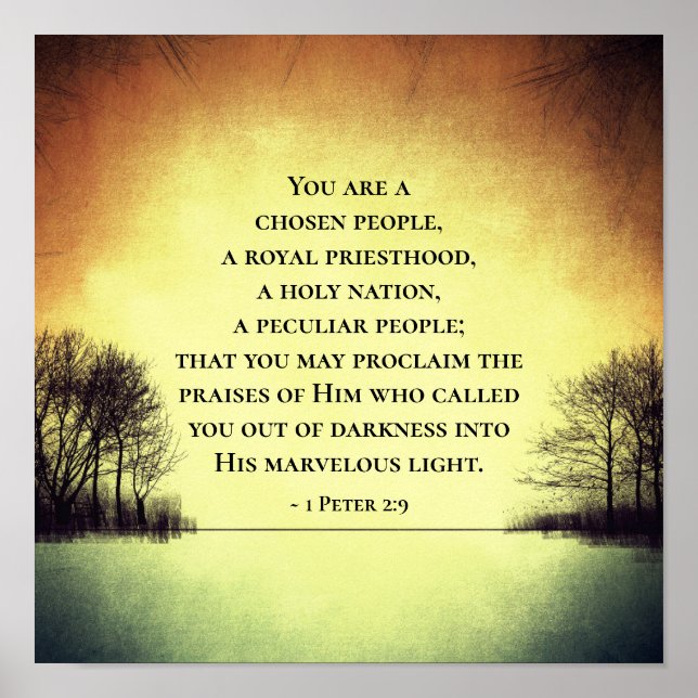 1 Peter 2:9 You are a Chosen People, Bible Poster (Front)