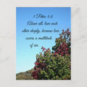 1 Peter 4:8 Above all, love each other deeply Postcard